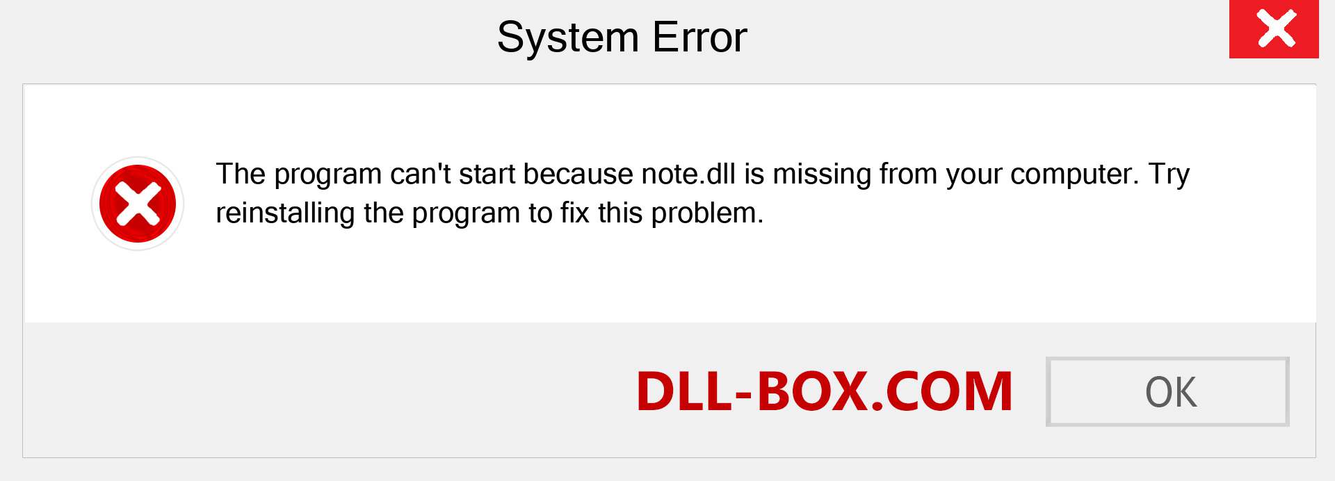  note.dll file is missing?. Download for Windows 7, 8, 10 - Fix  note dll Missing Error on Windows, photos, images