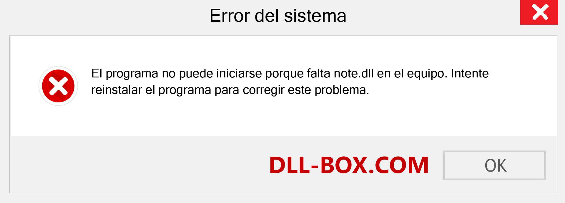 ¿Falta el archivo note.dll ?. Descargar para Windows 7, 8, 10 - Corregir note dll Missing Error en Windows, fotos, imágenes